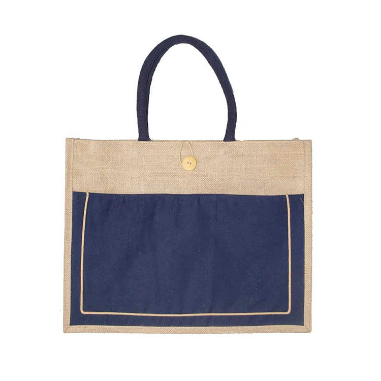 Linen Stitching Canvas Hessian Shopping Bags Custom Printed For Women