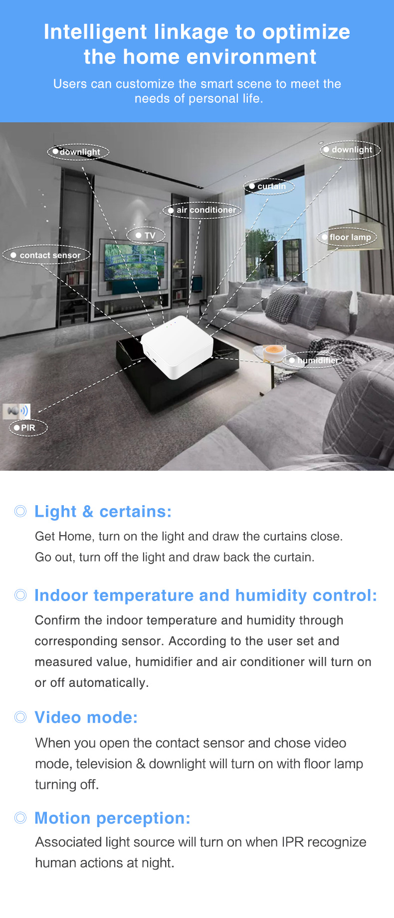 Automation Tuya Wireless Smart Gateway Support Alexa / Google Assistant