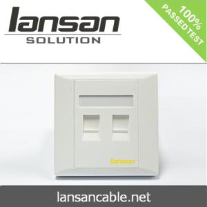 Quality ANATEL ABS Ethernet Cable Assembly 86×86 Type Two Ports Faceplate wholesale