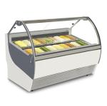 Curved Glass Ice Cream Refrigerated Display Showcase With High Performance