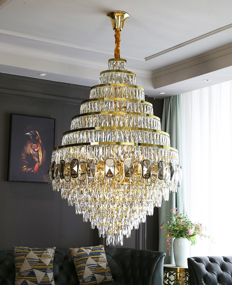 Crystal villa large chandelier for living room hotel lobby decoration lighting(WH-NC-97)