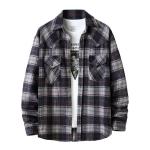 Men Flannel Plaid Shirt Cotton-Padded Thermal Shirts Mens Sports Shirts Fall