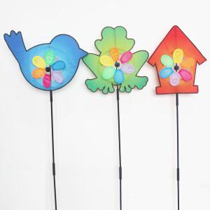 Quality Spring Seasonal windmill yard stake bird frog birdcage wholesale