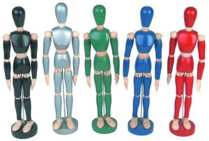 Quality Life - Sized Wooden Drawing Figure Model , Colourful Flexible Poseable Art Mannequin wholesale