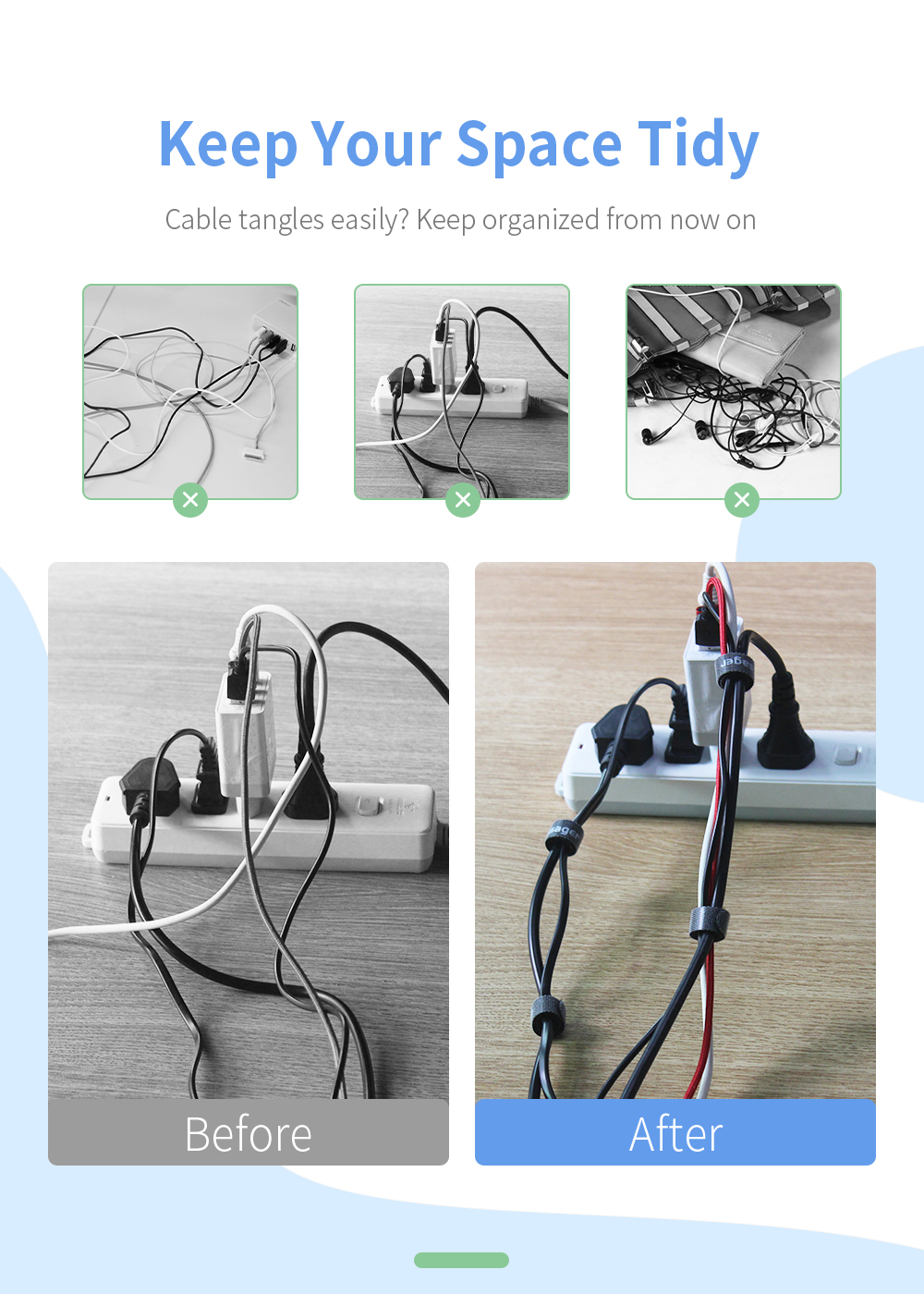 Essager 2022 Cable Organizer Wholesales Price 1/5/10/20/PCS Black Cable Organizer Wire Winder Clips Cable Management