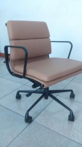 Quality Tension Adjustment Ergonomic Leather Chair , Sleek Brown Leather Rolling Chair wholesale