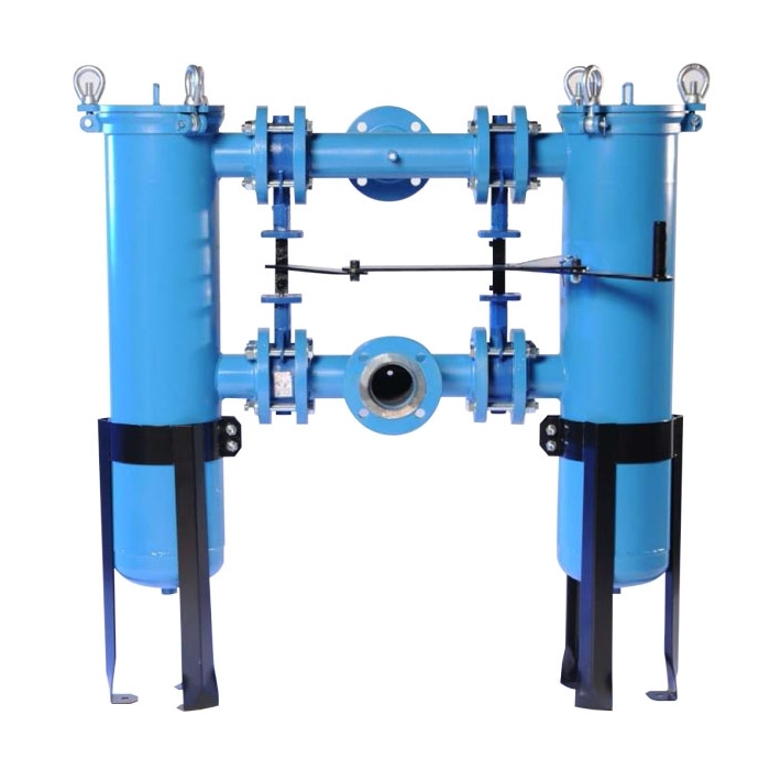 Size 1 Carbon Steel Duplex Bag Filter Vessel 62KG Weight for Hotels and Professional