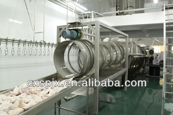 Spiral Poultry Pre Chiller Machine For Chicken Slaughter Plant 500 - 10000Bph
