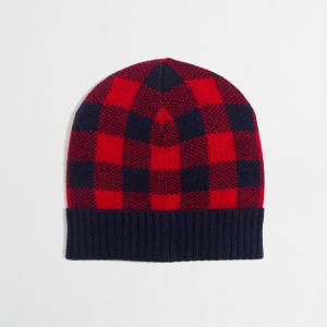 Quality Slouchy Buffalo Check Beanie , Lightweight Chunky Knit Beanie Mens / Boys wholesale
