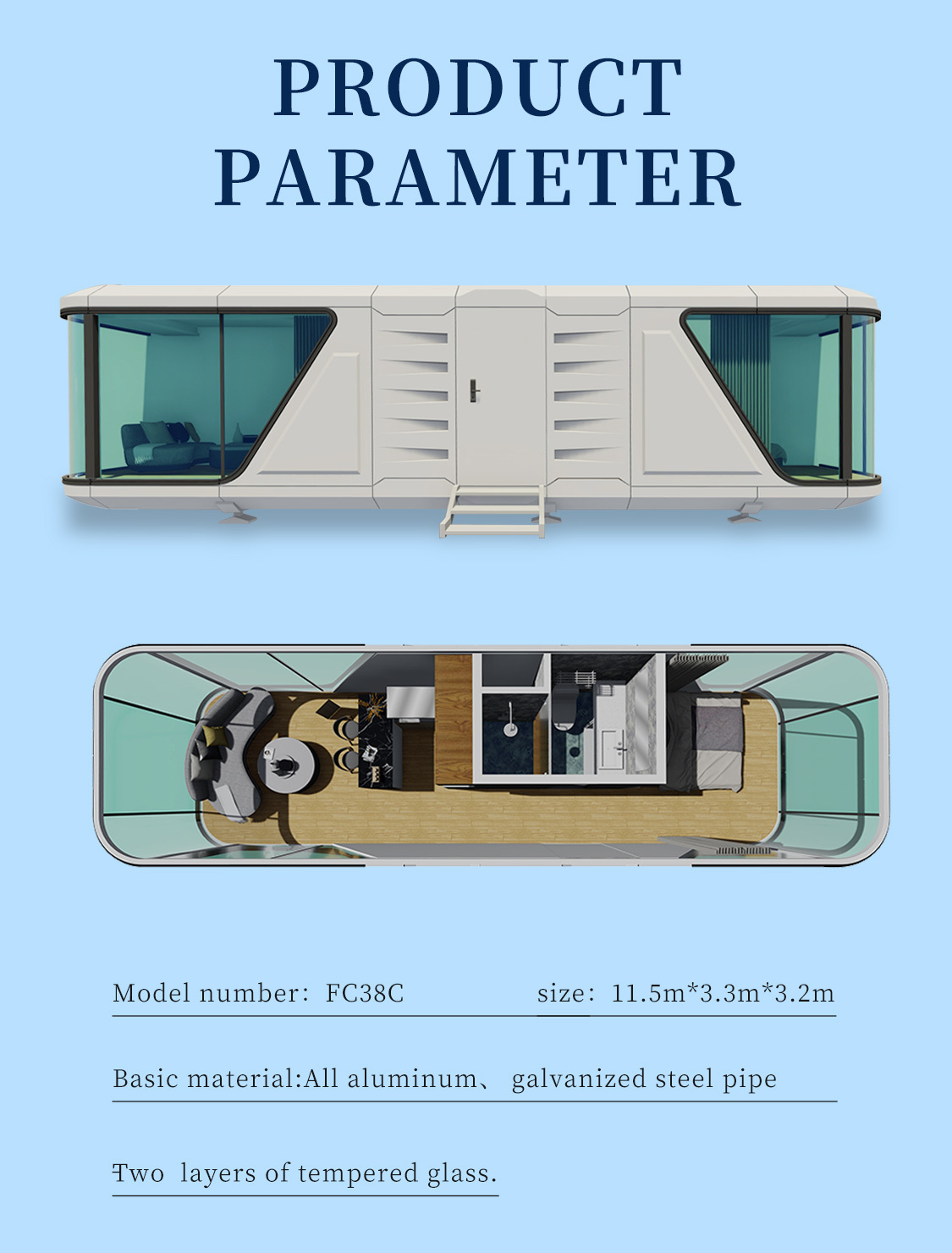 Modern Container Space Capsule Mobile Home Bed Tiny House Capsule