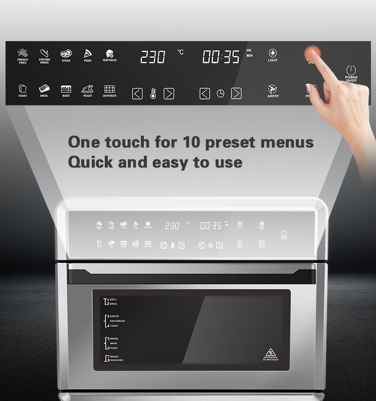 Home appliance big capacity powerful air circulation build in manufacturer Air fryer oven