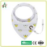100% Cotton Newborn Baby Bibs 34x31CM With Pacifier Clip Adjustable