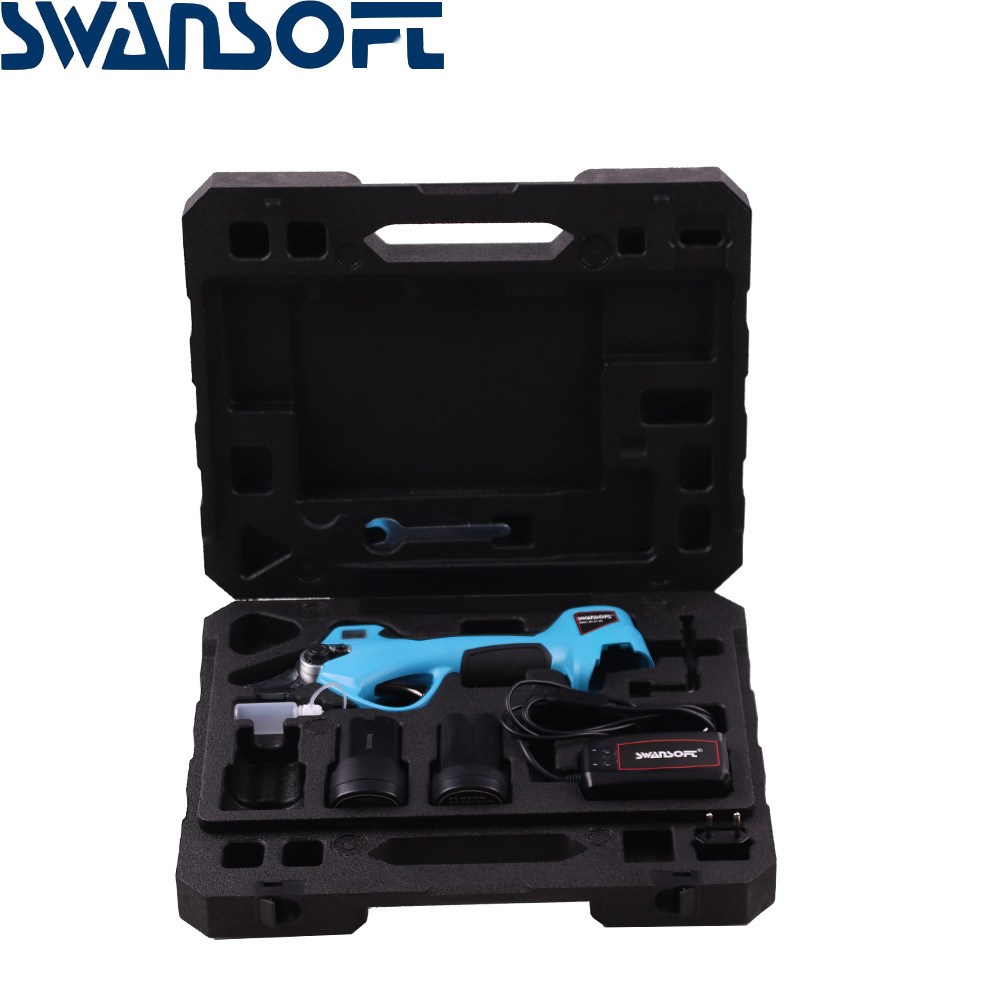 Swansoft 16.8V cordless electric secateurs battery powered pruning shears 3.2cm electric pruning scissors