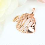 18K Rose Gold Lovely Fish Charm Pendant with Diamonds (GDN005)