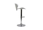 White Height Adjustable Swivel PU Leather Round Bar Stools