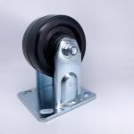 Black High Temperature Casters Zinc Plated Steel Fork 125mm