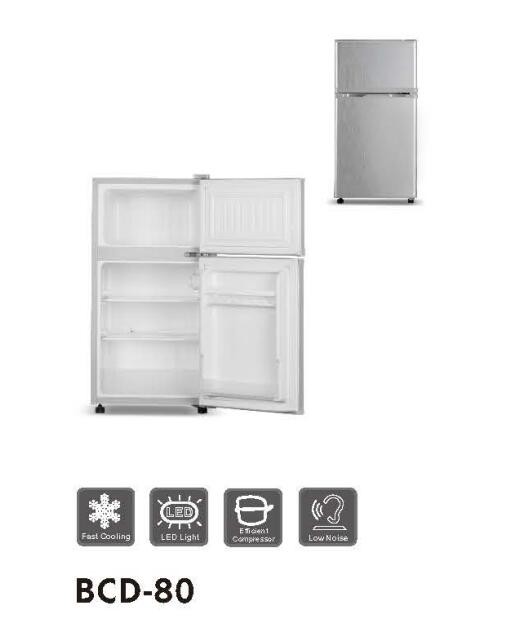 Household Appliance Upper Freezer Mini Refrigerators Double Doors Fridge TM Bcd-80