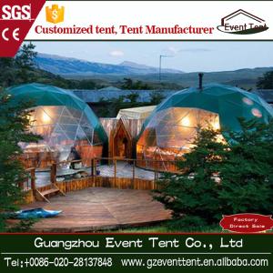 Quality Steel Frame PVC Covering Green Geodesic Dome Tent , Diameter 4-8 M wholesale