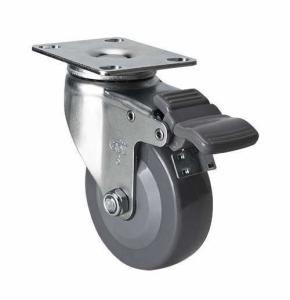 Quality 75mm Diameter Edl Light 70kg Plate Brake PU Caster 3623-74 for Heavy-Duty Machinery wholesale