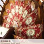 Luxury Hotel Step Rugs Carpet Wine Red Color Grid Pattern Classical Style
