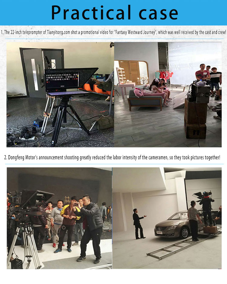 21 Inch Single Screen Studio Teleprompter with Tempered Beam Splitter Glass and Font