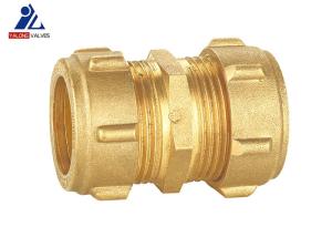 Quality Natural Color Brass Fittings 16x16 Two Way Pipe Connector ISO228 Threaded wholesale