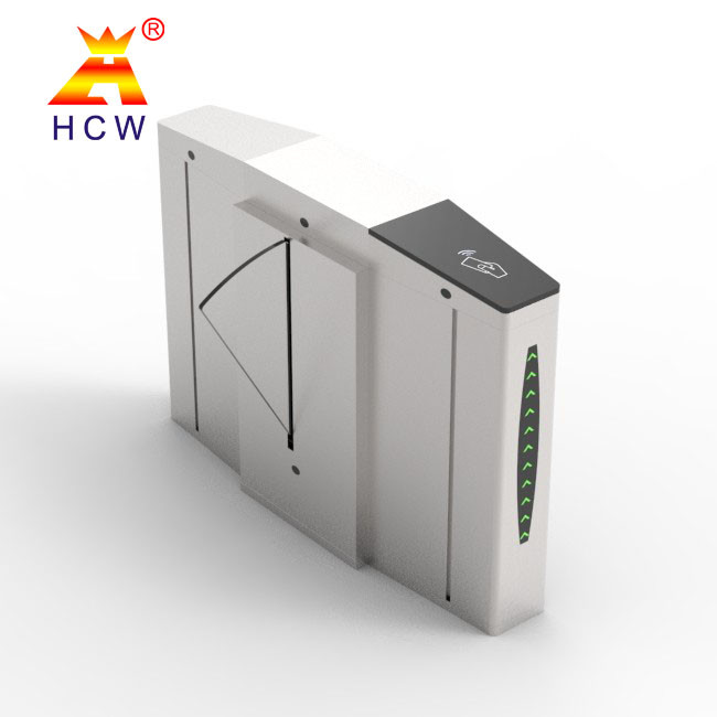 30 People / Minute 304 Stainless Steel Cabinet Optical Flap Barrier Turnstile Card Reader