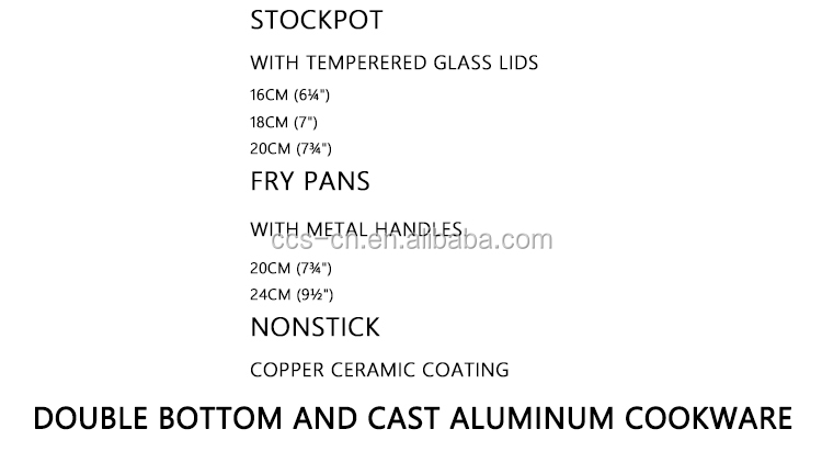 5 Pieces Die Cast Aluminum Non Stick Rose Pink Gold Cookware Sets Nonstick