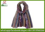 China supplier stripe mini flower print scarf 100% Polyester 100*200cm shawl sun