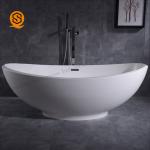 Acrylic Freestanding Soaking Bathtub Matt White For Office Building