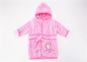 Quality Natural Pink Toddler Cotton Bathrobe , Baby Shower Robe Cute Fun Designs wholesale
