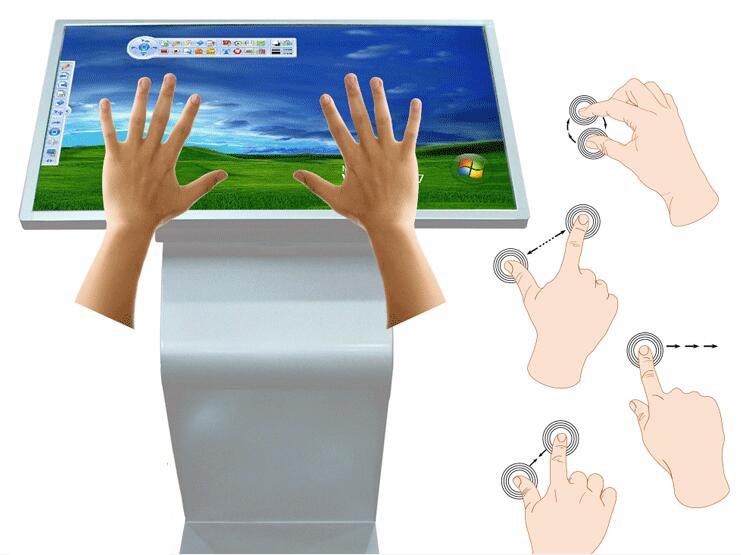 55 Inch Selfie Service Touch Screen Information Kiosk 350nits