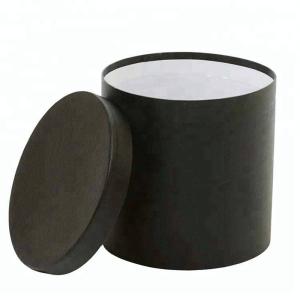 Quality Round Decorative Boxes Black Card Paper Cylindrical Gift Package Paper Box wholesale