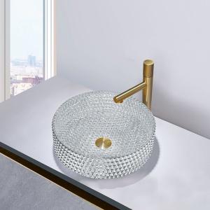 Quality Modern Glass Wash Basin Silver Color Artistic Countertop Sinks wholesale