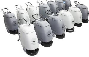 White Floor Scrubber Dryer Machine Running Alongside Pressure Additional System