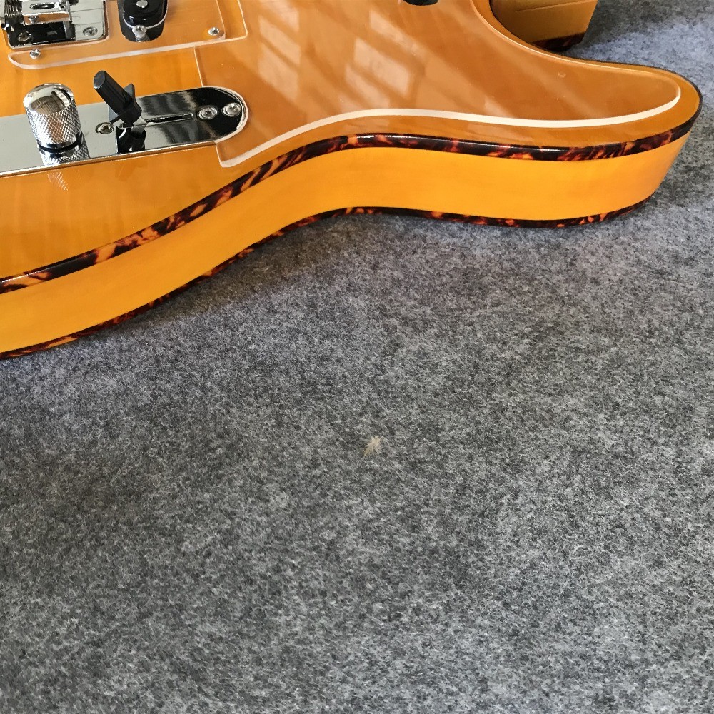 High Quality Avril Ramona Lavigne electric guitar yellow craftsmanship tele guitar free shipping