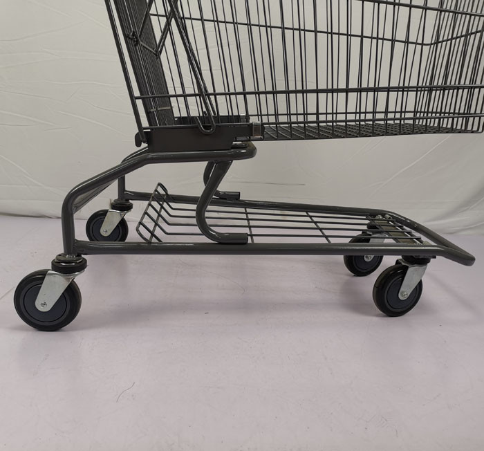 150L American Style Supermarket Shopping Trolley PU Wheel Grocery Trolly Cart