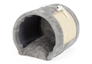 Quality Grey Color Pet Den Bed / Cat Scratcher Bed Large Size Weight 1.05kg With Mouse Toy wholesale