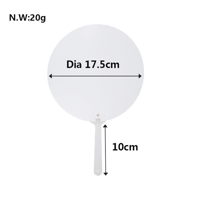 DIY Double-Sided Printed Sublimation Advertising Fan Promotional Gift PET Plastic Fan
