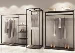 RAL Black Color Commercial Clothes Racks And Stands For Shops Or Showrooms