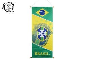 Quality Custom CBF Brasil Logo Multicultural Flag Banners World Cup Wall Hanging Team Brasil Size 38x90cm wholesale