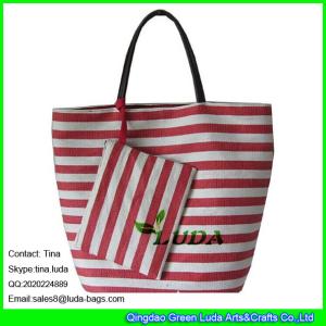 Quality LUDA 2014 Stylish paper straw beach bag with one outside pocket wholesale