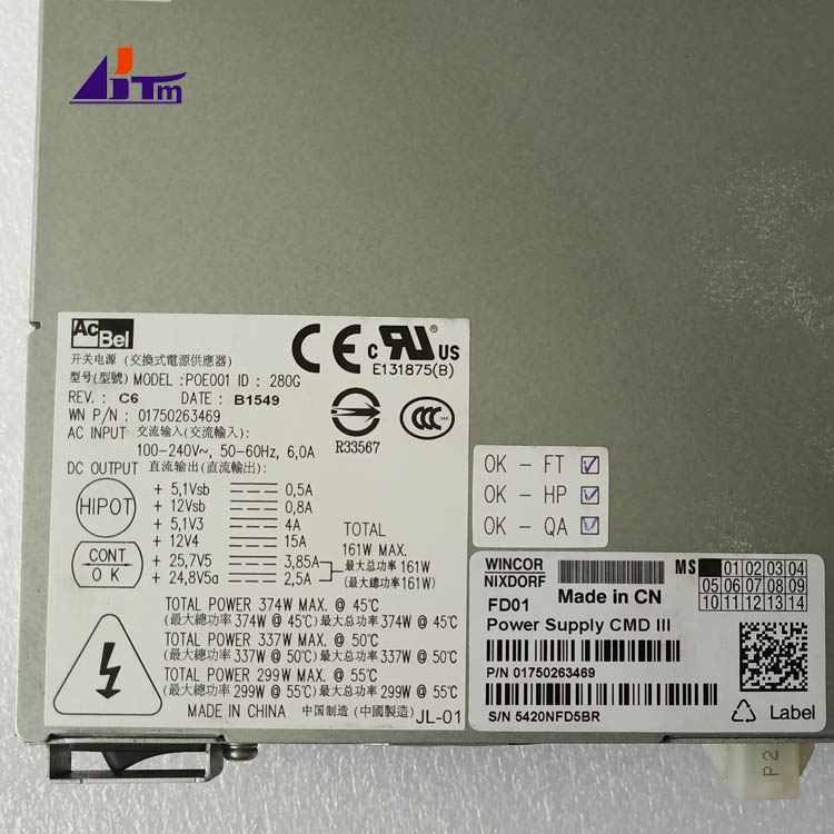Wincor Nixdorf Procash PC280 PC285 Power Supply 01750263469 1750263469