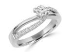 Prong Setting Round Cut Diamond Ring , 0.46ct 5mm Diamond Solid Gold Ring
