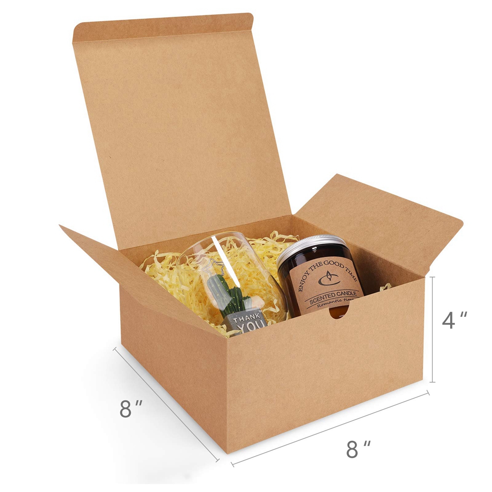Custom Recycled Folding Kraft Paper Gift Craft Chocolate Square Packaging Boxes Made