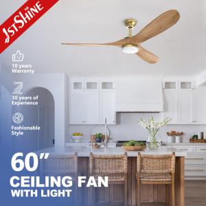 Quality Modern Design 1stshine LED Ceiling Fan Manufacture with Support Dimmer and Wood Blades wholesale