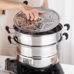 Best Selling Customized Logo 3 Layer induction 10-inch Stainless Steel Steamer