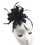 Curly Goose Feather Fascinators For Hair , Millinery Feather Flowers With