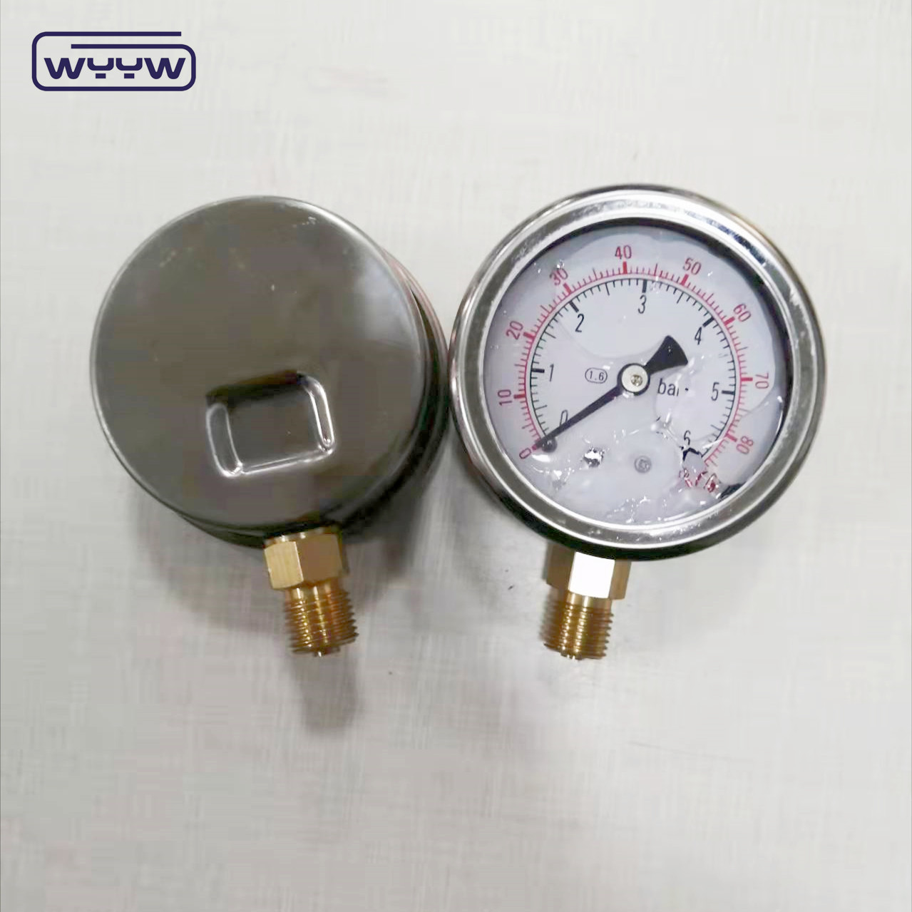 Customized Stainless Steel Manometer Bourdon Pressure Gauge Brass Thread