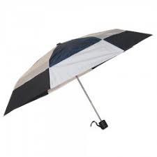 Black And White Collapsible Golf Umbrella Anti Water Metal Fram With 2 Bibs